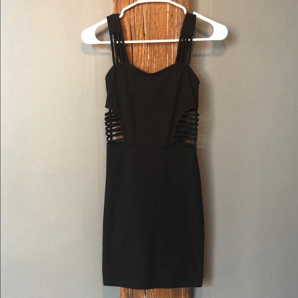 Black dress with side cut outs